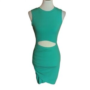 Green sexy body con dress